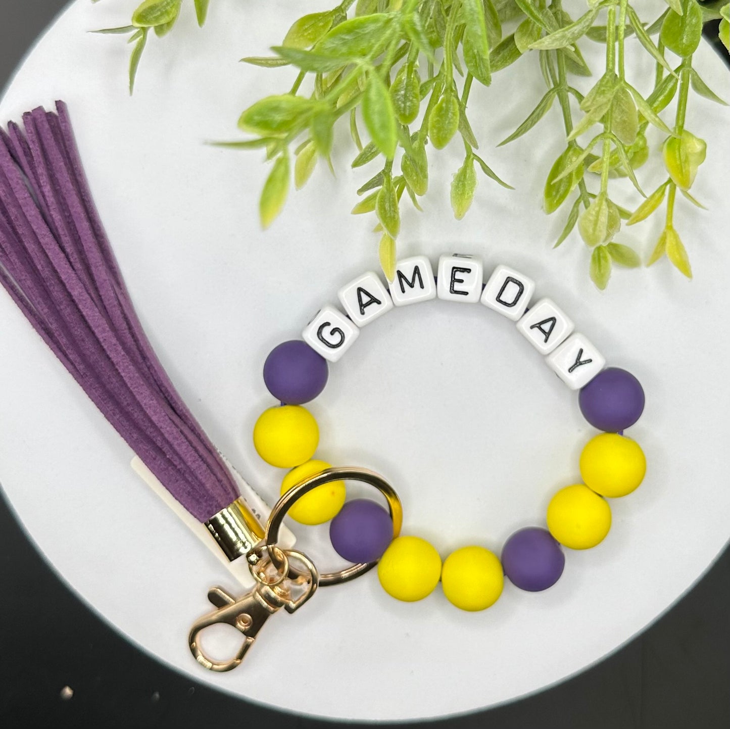 Panther Game Day Ball Tassel Key Chain