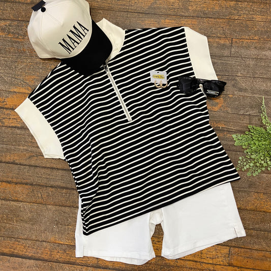 Short Sleeve Zip Top
