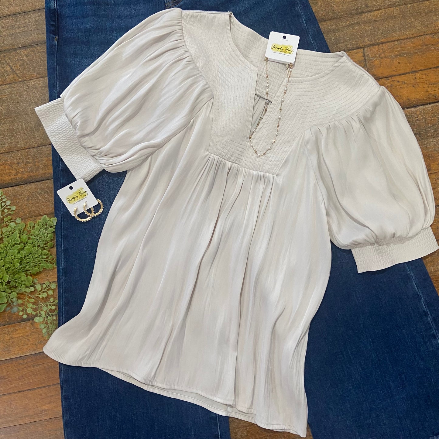 Solid Stitch Yoke Top