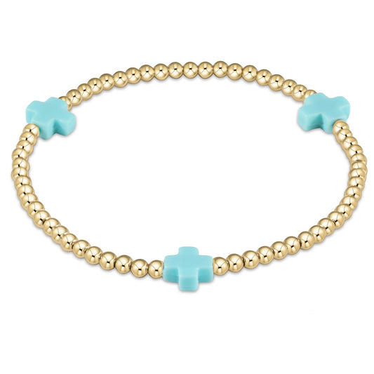 enewton Signature Cross Turquoise 3mm Bracelet