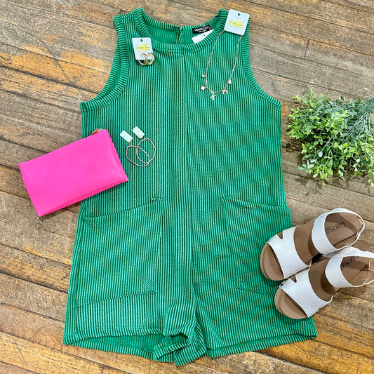Sleeveless Ribbed Romper