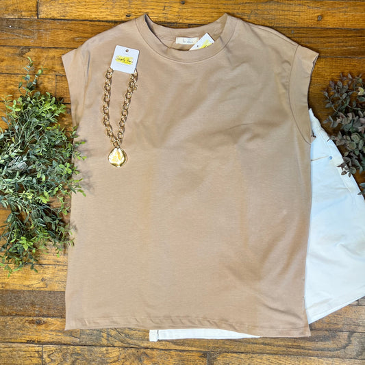 Band Cap Sleeve Top