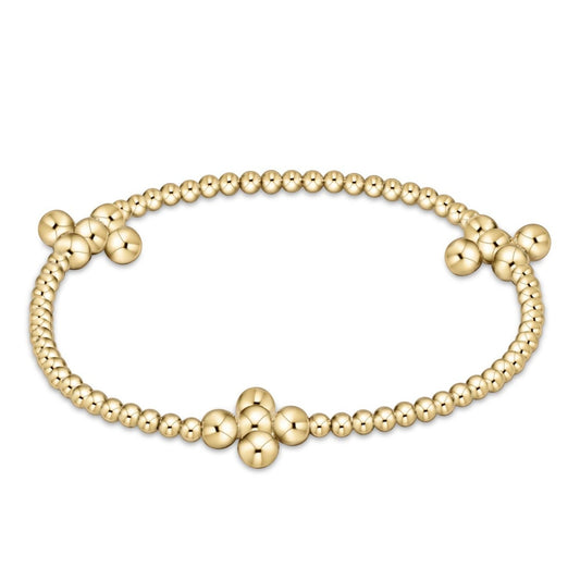 enewton Beaded 4mm Gold Signature Cross 2.5mm Bracelet