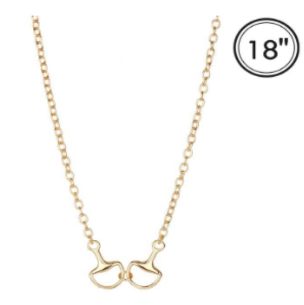 Mixed Metal Horsebit Necklace 18"