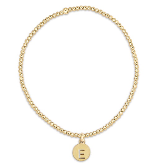 enewton Classic Gold 2mm Bracelet - Respect Disc Letter G
