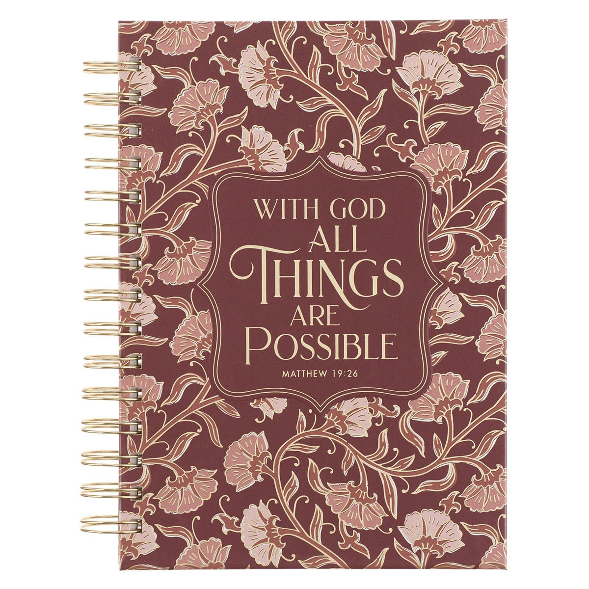 Things Are Possible Burgundy Blush Spiral Journal