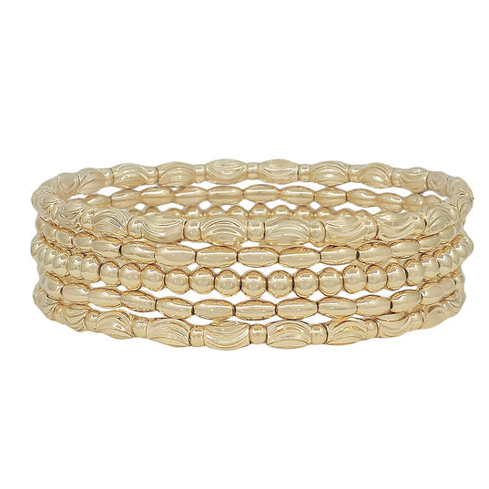 Textured Set of Five Bracelets