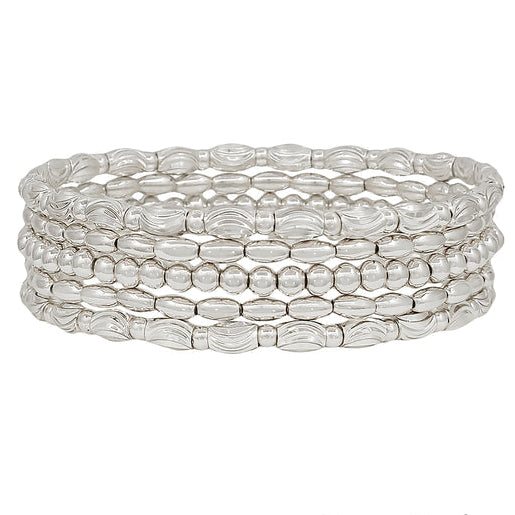 Textured Set of Five Bracelets