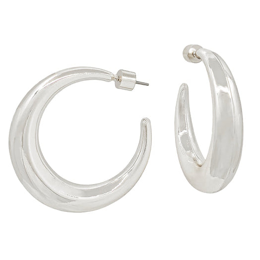 Silver Round Hoop Earrings