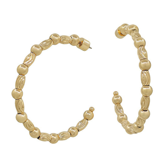 Textured Oval Bead Earrings