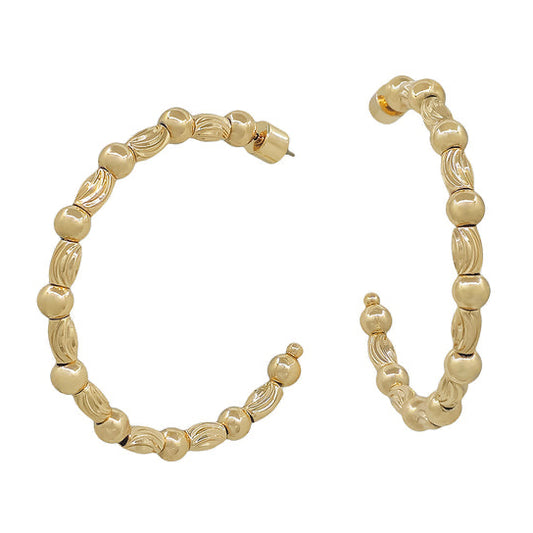 Textured Oval Bead Earrings