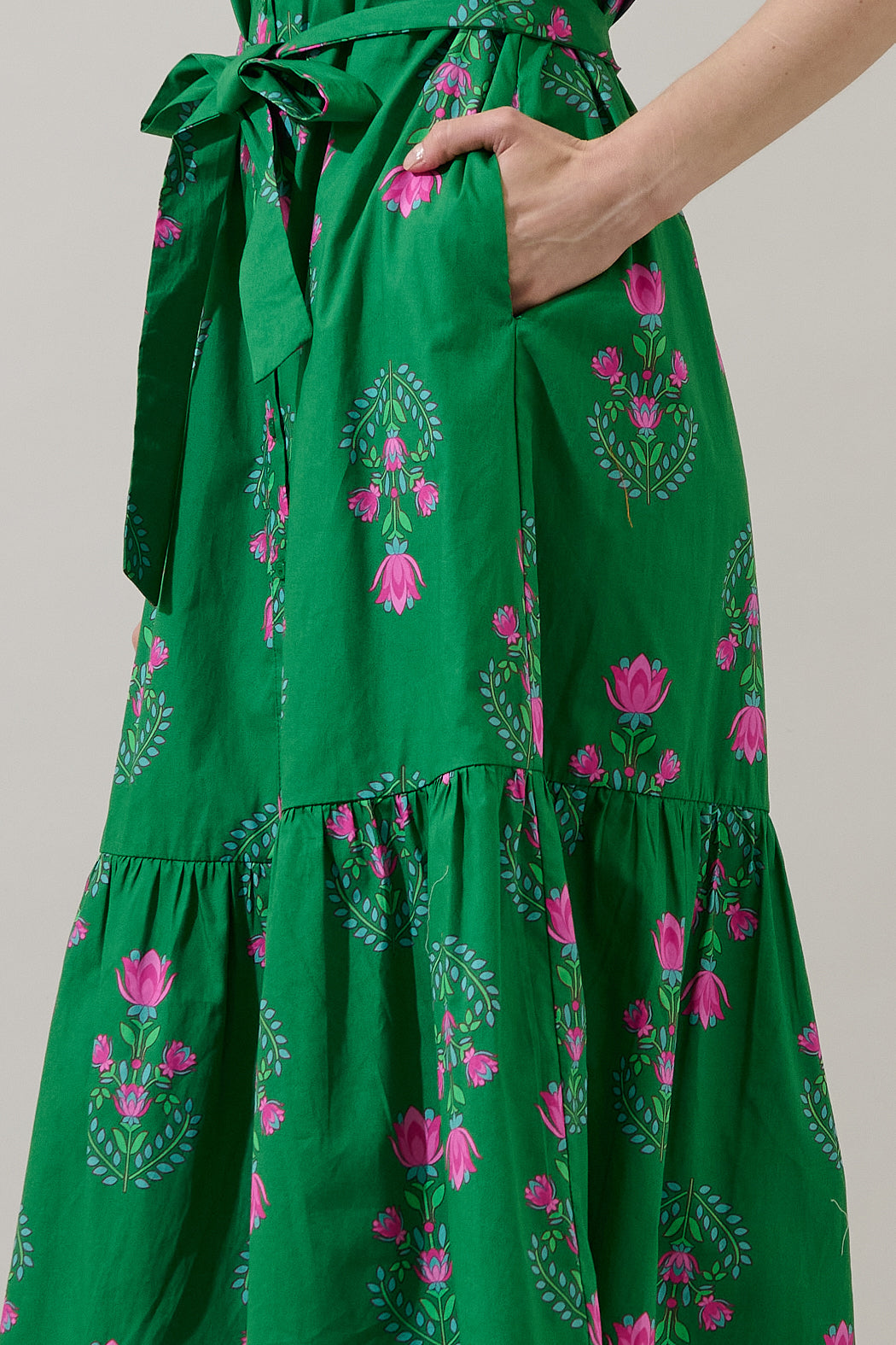 Button Up Midi Dress Floral