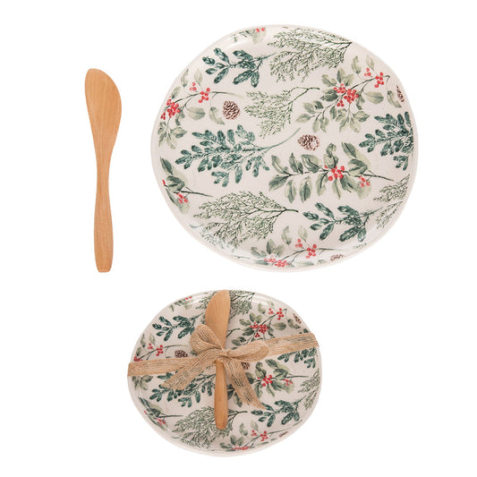 Holiday Appetizer Plate with Spreader