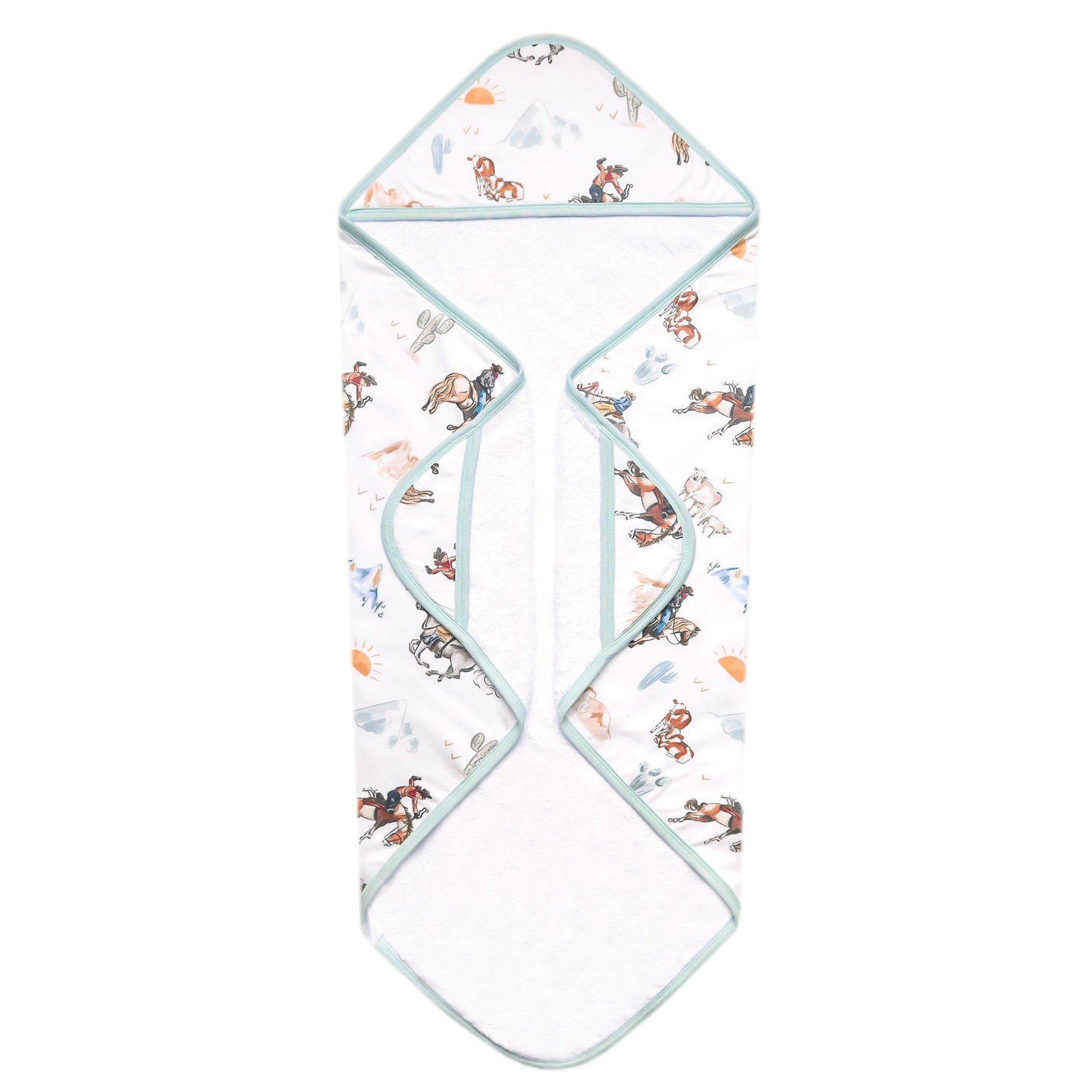 Baby towel with animal pattern on a white background