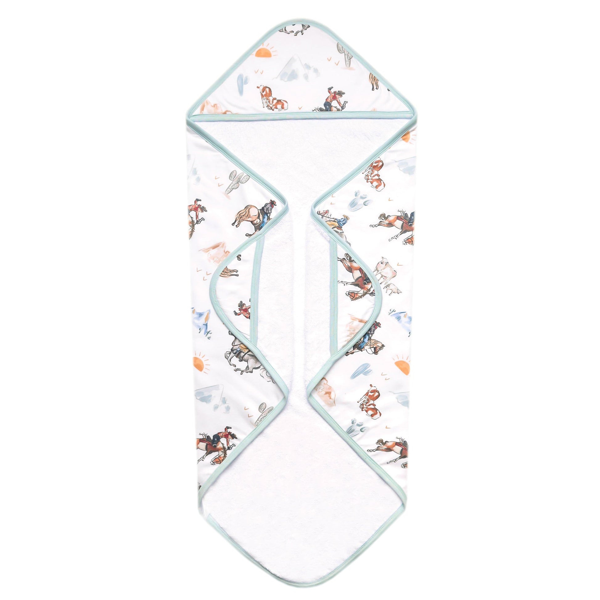Baby towel with animal pattern on a white background