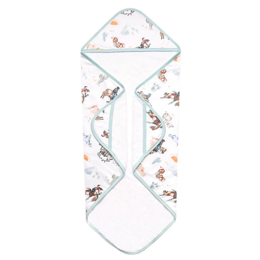 Baby towel with animal pattern on a white background
