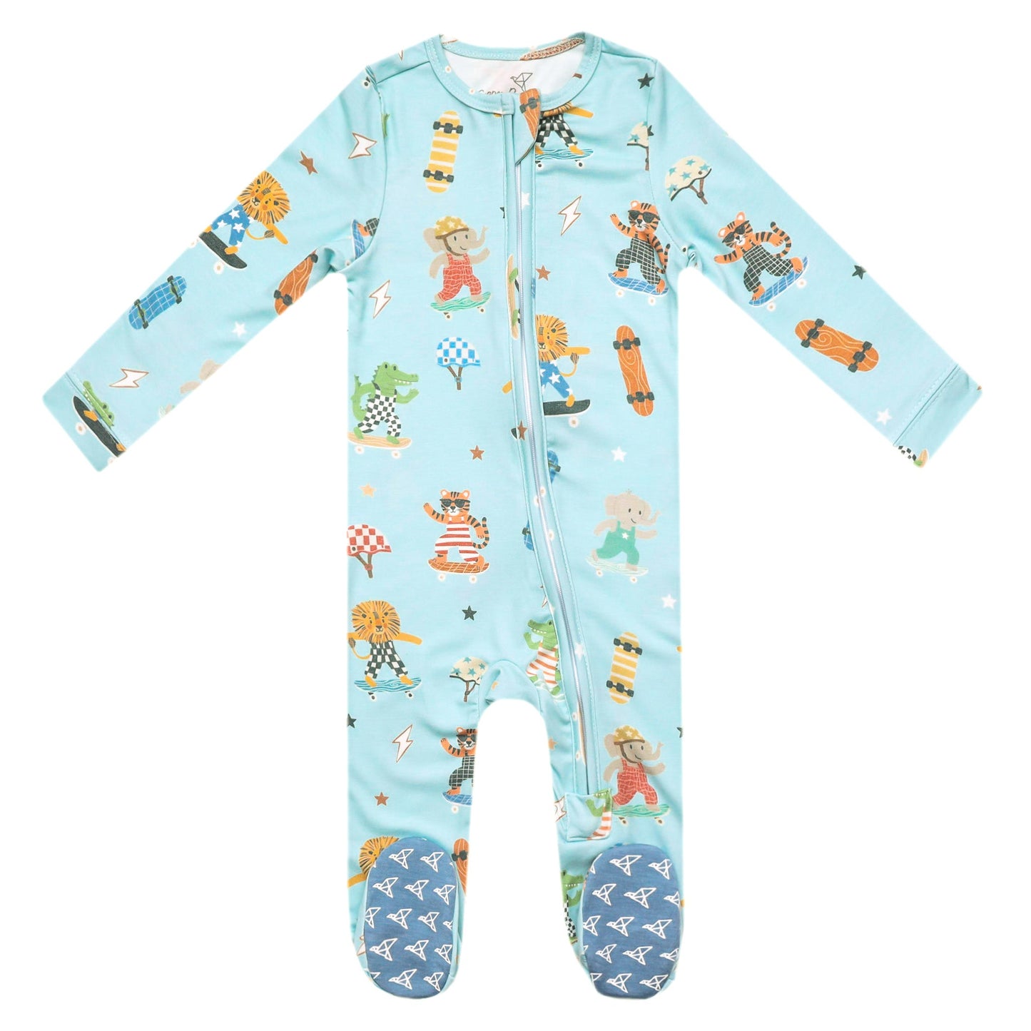 Copper Pearl Zip-Up Footie Pajama (0-3mos)