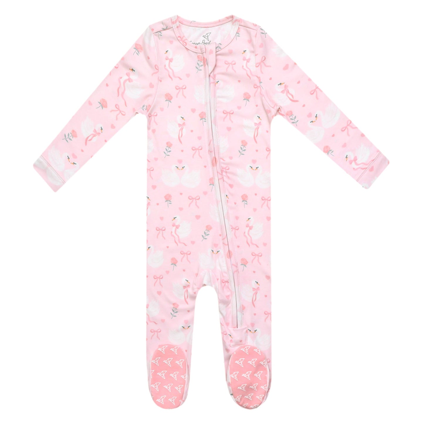 Copper Pearl Zip-Up Footie Pajama (0-3mos)