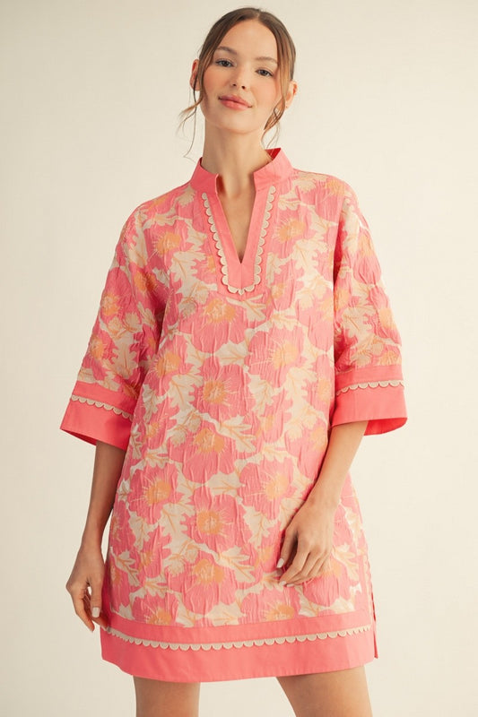Lovely Floral Jacquard Dress