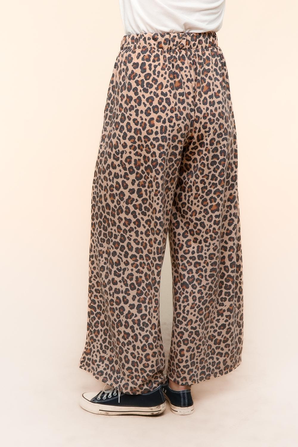 Leopard Wide Terry Pants