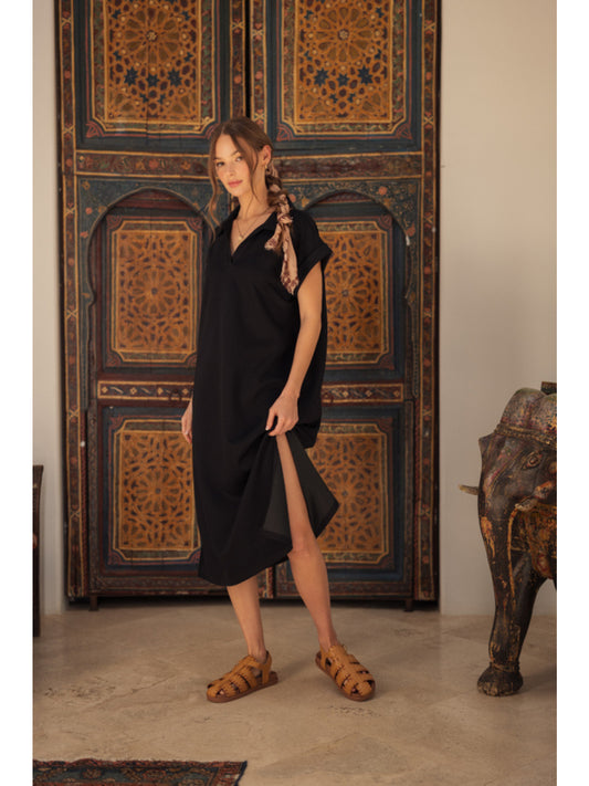 Collared Knit Midi Dress