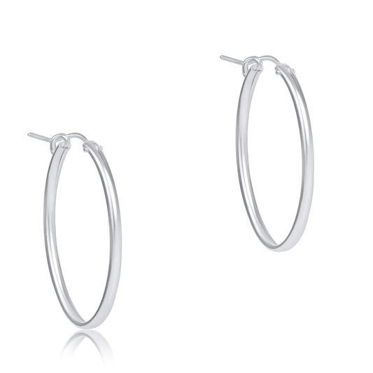 enewton Earrings Oval Sterling Silver 1" Hoops